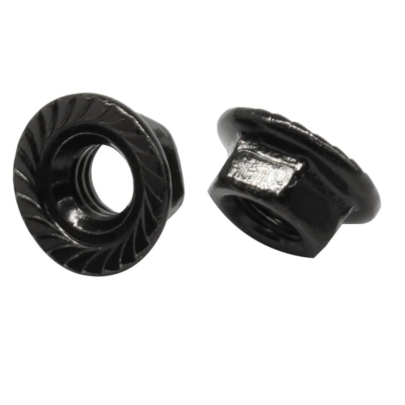 Dijedev M5/0.8mm Serrated Flange Hex Nuts, 50Pcs Hexagon Flange Nuts, 304 Stainless Steel 18-8, Full Thread, Hex Drive, Bright Finish(Black) - Image 5